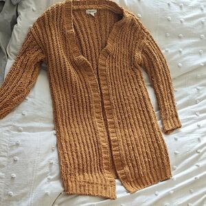 NATURAL LIFE Textured Knit Cardigan - Mustard